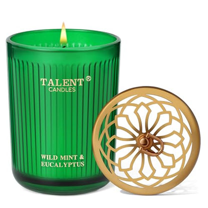 Jar Candles for Home Scented, Aromatherapy Candles Gifts for Women & Men, Natural Soy Candle, 8.4oz Traditional Style, Wild Mint & Eucalyptus - color: Wild Mint & Eucalyptus