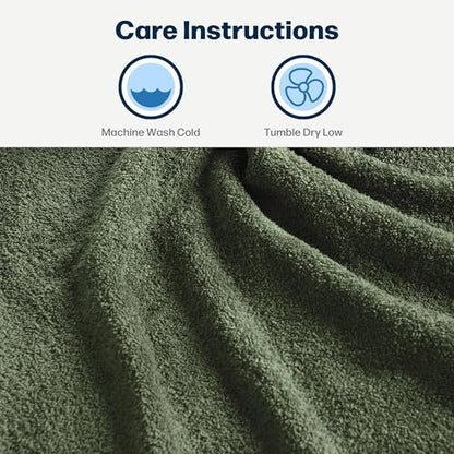 24-Piece Set of Towels, Lightweight 380 GSM Cotton Towels, Quick Drying, Absorbent Hand Towels, Fingertip Towels, Bath Towels, & Washcloths, Olive - color: Olive
