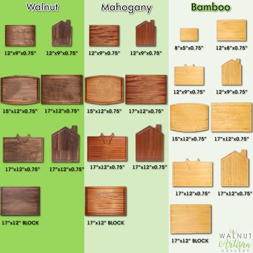 Personalized Hardwood Cutting Board - Housewarming, New Home, Real Estate Closing Gift - Best Gift Idea for Couples, New Homeowners, Family, Friends - USA Made - House with Chimney Design 106