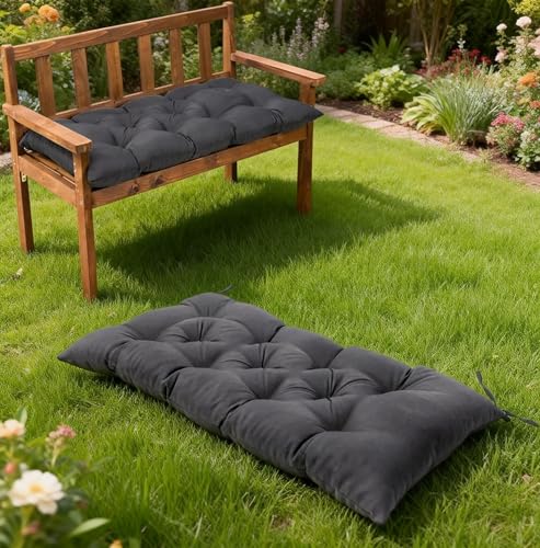 Swing Cushions Outdoor Bench Seat Pad(Dark Gray,39.4 X 19.7 Inch) | Waterproof & Sun-Resistant Bench Cushion - Universal Fit for Patio Chairs, Swing Seats.Swing Cushions for Outdoor Furniture - color: Dark Gray, size: 39.4 X 19.7 Inch