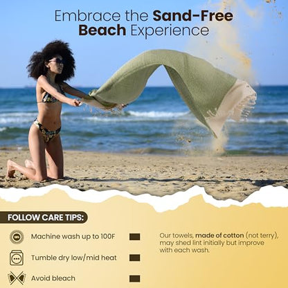 Gold CASE Turkish Beach Towel Set of 4 – 100% Cotton Large Turkish Bath Towels 67 x 38'' – Aphrodite Extra Large, Quick Dry & Sand Free Towels – Peshtemal for Pool – Grey - color: Grey, size: Aphrodite Beach Bath Towel