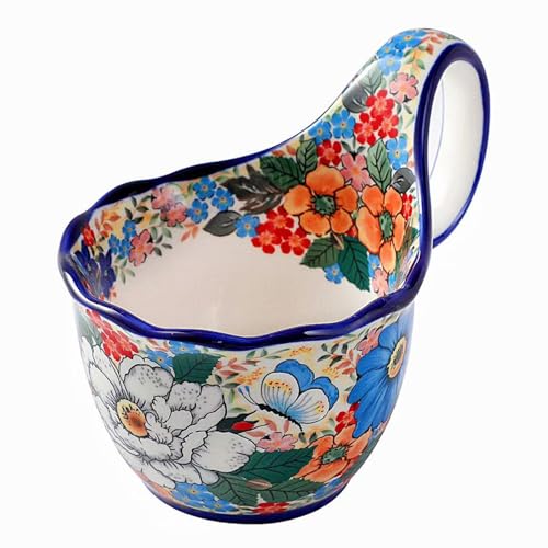 ALMA Soup Bowl with Large Handle 16oz,Giftable for Homemakers Fall Decor | Microwave Safe,dishwasher Safe,cozy Thanksgiving gatherings,Ceramic Bowl for Soup,Cereal,Yogurt,Snack,Chip,Stew,Ice cream, - color: Wildflower Waltz