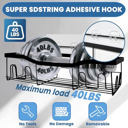 18 Pack Shower Caddy Adhesive Replacement, Shower Shelf Strong Adhesive Hooks, No Drilling, Transparent WaterProof Strips for Bathroom Shelves & Kitchen Racks - color: 18 Pack