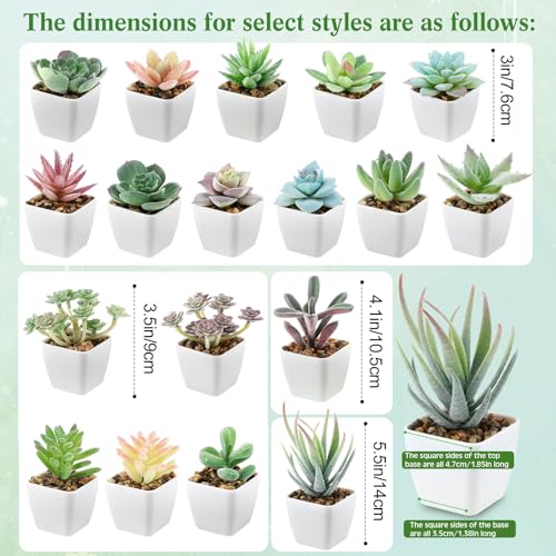 48 Pcs Mini Artificial Succulent Plants Potted Assorted Decorative Fake Succulent Plants with Pots Small Faux Succulents in Pots for Room Bookshelf Desk Bedroom (Rosette Collection) - style: Rosette Collection