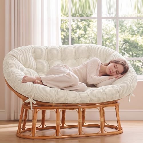 Papasan Chair Cushion Beige - color: Beige, size: 65x48 Inch