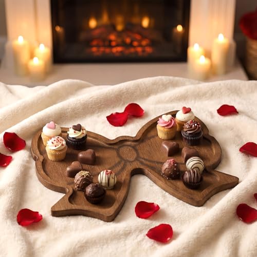 Bow Party Decorations Charcuterie Boards Coquette Bow Platter Serving Tray for Baby Shower Cutting Board Rustic Farmhouse Dish Plate for Wedding Party Tabletop Decor - style: Bow