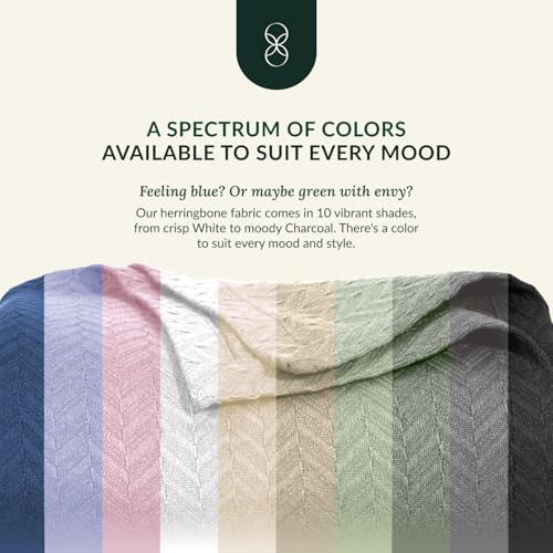 CSL Cotton Blanket Twin Size,Soft Herringbone Summer Blanket, 68"x92",White | 100% Cotton Twin Blanket, Fits up to TwinXL Bed, Soft & Durable for All Season, Softer after every wash,Perfect Git with Tote - color: 01: White, size: Twin/ Twin XL (68" x 92")