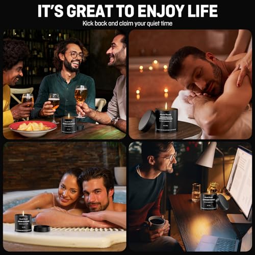 Men’s Scented Candles Set – Soy Wax Aromatherapy Candles for Men, Masculine Scented Candles with Essential Oils, Long Lasting Strong Scent, Luxury Gift Candles for Men,Dad,Him (31oz) - size: 31oz