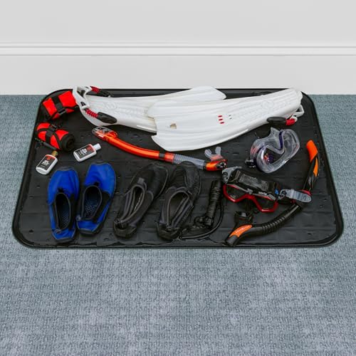 Scepter 37" L x 25" W Heavy Duty Utility Drip Tray, Black, 2-Pack | Extra Large Automotive Garage Mat, Pet Food Mat, and Washing Machine Pan, Model AM2PK06951