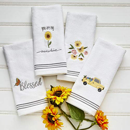 SKL Home by Saturday Knight Ltd. Sunshine Hand Towel (2-Pack), White - color: Sunshine
