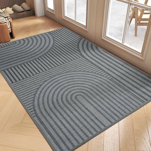 Door Mat Indoor Entrance Front Entry Mat,36''x59'',Grey | Absorbent Dirt Resist Non Slip Indoor Low-Profile Welcome Mats Doormat for Kitchen,Hallway,Laundry Room - color: A Mountain Grey, size: 36'' x 59''