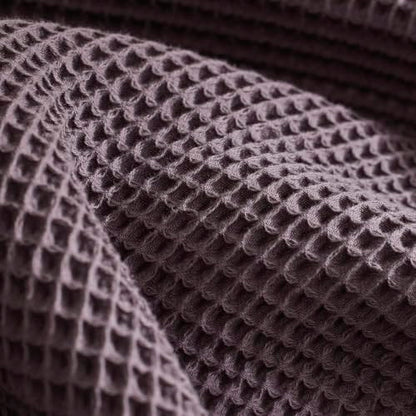 BOLL & BRANCH Waffle Bed Blanket, Twin/Twin XL, Deep Plum | Luxury 100% Organic Cotton - Soft, Lightweight and Breathable - Textured Waffle Weave Design - color: Deep Plum, size: Twin/Twin XL
