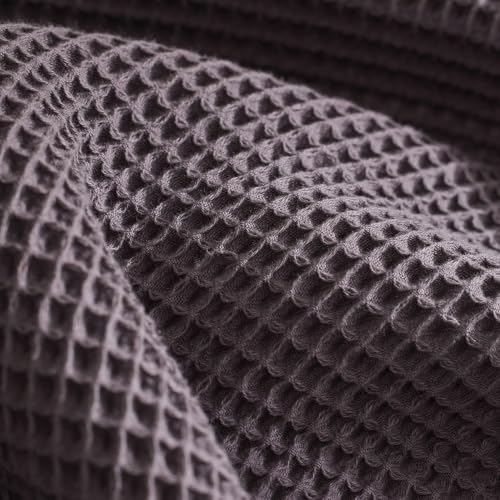 BOLL & BRANCH Waffle Bed Blanket, Full/Queen, Deep Plum | Luxury 100% Organic Cotton - Soft, Lightweight and Breathable - Textured Waffle Weave Design - color: Deep Plum, size: Full/Queen