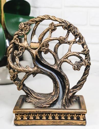 Ebros Gift Ethereal Forest Crann Bethadh Celtic Willow Tree of Life Backflow Incense Cone Burner Aroma Scent Figurine Mystical Earth Home Decorative Accent