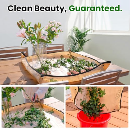 2PCS 4x4FT Large Repotting Mat for Indoor Plants, Heavy Duty Thickened Gardening Mat, Waterproof Plant Transplanting Potting Tray Foldable - size: 4ftx4ft