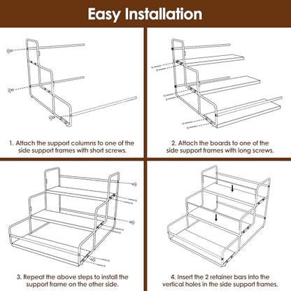 Nuovoware Liquor Bottle Display Shelf, 3 Step, Black | Wine Rack, Countertop Liquor Shelf, Mini Bar Liquor Cabinet Kitchen Coffee Bar Shelf Stand for Whiskey