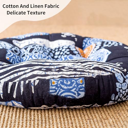 Round Meditation Floor Cushions,Large Floor Pillow Sitting for Adults and Kids,Boho Seats for Yoga Cushion India Seating Pad Balcony Bedroom Tatami Living Room,22x22 Inch
