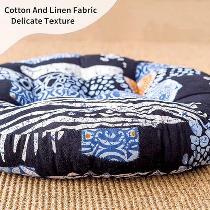 Round Meditation Floor Cushions,Large Floor Pillow Sitting for Adults and Kids,Boho Seats for Yoga Cushion India Seating Pad Balcony Bedroom Tatami Living Room,22x22 Inch