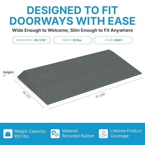 EZ-ACCESS Transitions Angled Entry MAT, Grey, 2-in - color: Grey, size: 2 Inches