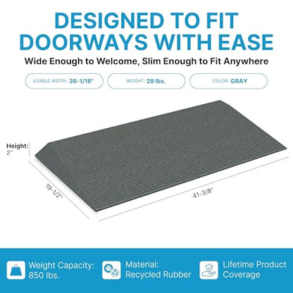 EZ-ACCESS Transitions Angled Entry MAT, Grey, 2-in - color: Grey, size: 2 Inches