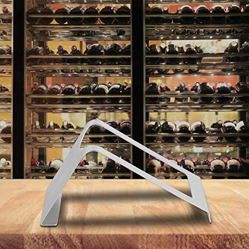 Fdit Stainless Steel Wine Bottle Rack Holder, Single Bottle Display Stand, Silver, 7.87x4.33 Inch