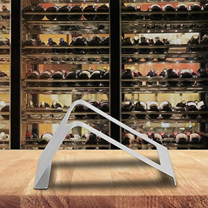 Fdit Stainless Steel Wine Bottle Rack Holder, Single Bottle Display Stand, Silver, 7.87x4.33 Inch
