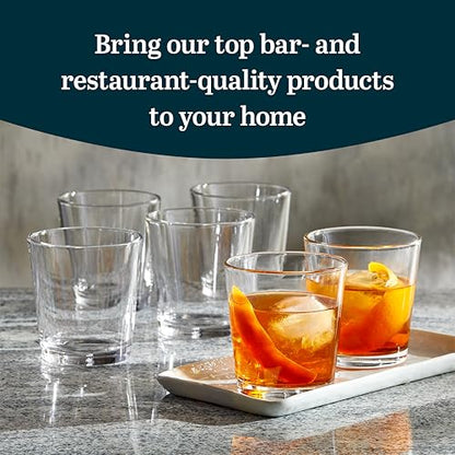 Libbey Bar Essentials Double Old Fashioned Glasses, 12 oz, Clear Restaurant Quality Drinking Glasses Set of 6, Modern Rocks Glass Set for Everyday Use - color: DOF 6