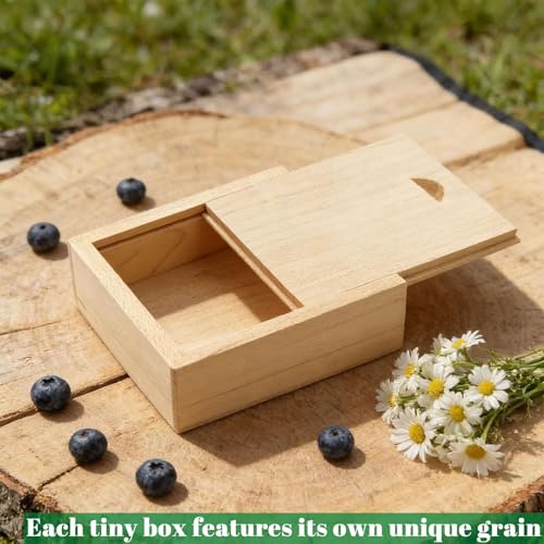 3.19" x 2.64" x 1.02" Inch Small Wood Gift Box with Sliding Lid, Sliding Top Tiny Wooden Keepsake Box USB Box for Wedding Gift, Elegant Present | Handcrafted Wood Box for Rings, Earrings(Maple Box) - color: Maple (3.19")