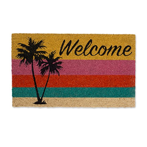 DII Natural Coir Doormat Outdoor Welcome Mat, 17x29, Palm Tree - color: Palm Tree