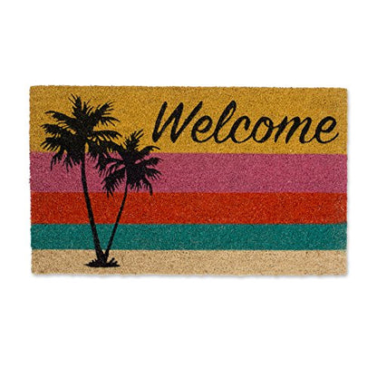 DII Natural Coir Doormat Outdoor Welcome Mat, 17x29, Palm Tree - color: Palm Tree