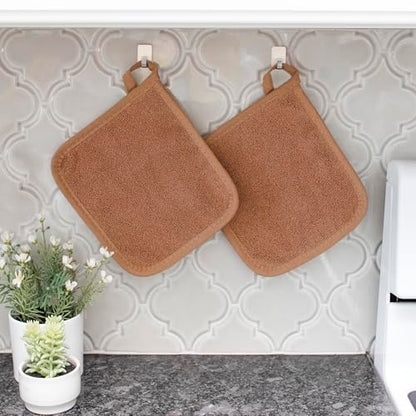RITZ Terry Potholder & Hot Pad: Unparalleled Heat Resistant, Durable 100% Cotton – Ergonomically Designed for Optimal Grip – Easy-Care Machine Washable – 2-Pack, Copper - color: Copper, size: 2-Pack