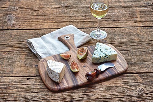 Ironwood Gourmet Small Rectangular Provencale Paddle Board, Acacia Wood | Small Rectangular Serving Board With Handle | Perfect For Serving Charcuterie & Snacks | Beautiful Acacia Wood Paddle Board - size: 12"L x 11"W