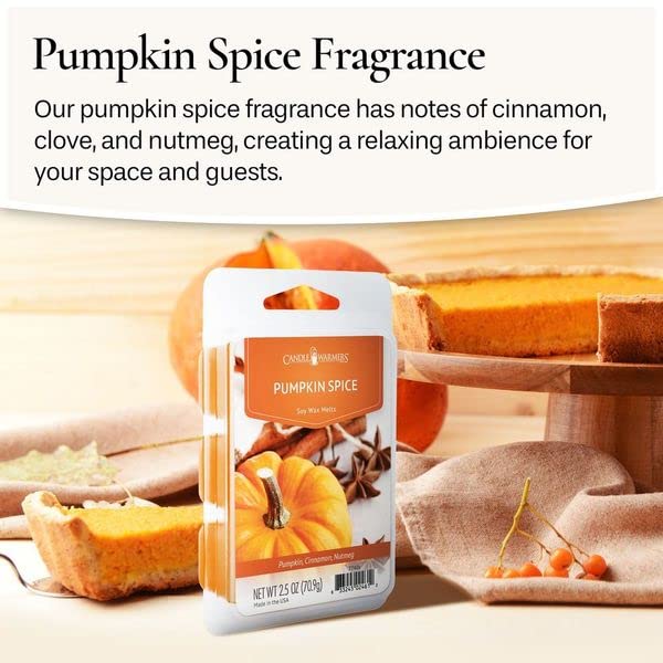 Candle Warmers ETC 2-in-1 Candle and Fragrance Warmer Bundle with Pumpkin Spice Wax Melt Fragrance (Black and Bronze)