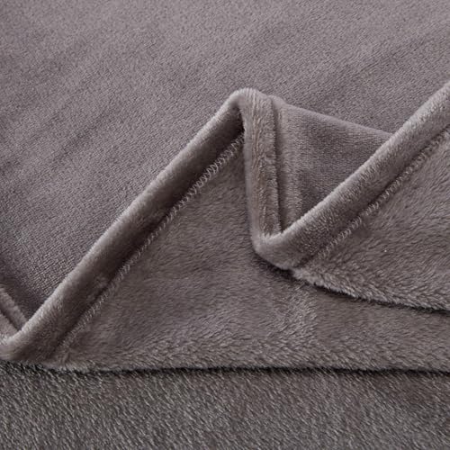 SLEEP ZONE Grey Fleece Blanket Super Soft Cozy Throw Flannel Blanket, Lightweight Comfy Fuzzy Blanket Plush Throw Blankets for Couch, Sofa, Bed, Camping, Travel, 90x90Inches - color: Grey, size: Full/Queen (90x90 inches)
