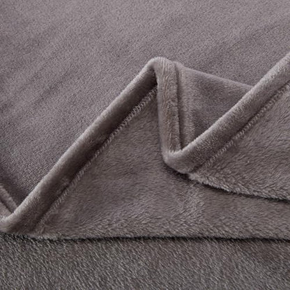 SLEEP ZONE Grey Fleece Blanket Super Soft Cozy Throw Flannel Blanket, Lightweight Comfy Fuzzy Blanket Plush Throw Blankets for Couch, Sofa, Bed, Camping, Travel, 90x90Inches - color: Grey, size: Full/Queen (90x90 inches)
