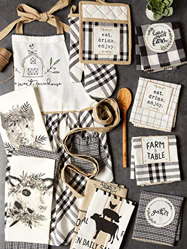 DII Home Sweet Farmhouse Kitchen Collection, Apron, Black - color: Black, size: Apron