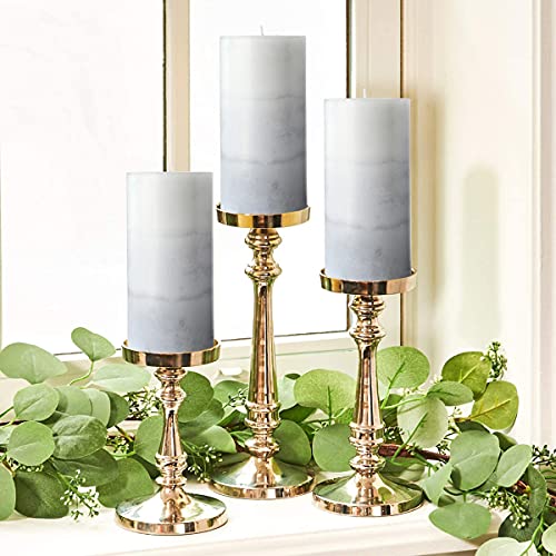 CRYSTAL CLUB White Pillar Candles, Aromatherapy Scented Candles, Set of 3 Tall 3x6 Inch Rustic Grey Candles, Clean Burning and Dripless Candle Lights, Creamy Coconut Scented for Home Décor | Aromatherapy Scented Candles, Clean Burning and Dripless Candle