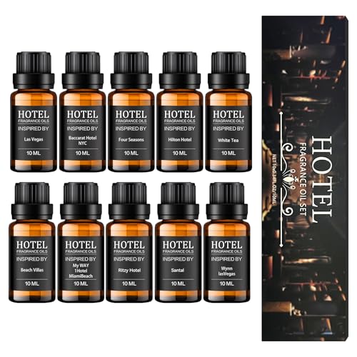 Hotel Collection Diffuser Essential Oil Gift Set,Hotel Scents for Home,Stress Relief Air Freshening,My Way,The Beach Villas and Other Luxury Hotel Scents
