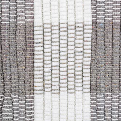 DII Buffalo Check Rug Collection, Hand Dyed Reversible Chindi Rug, 26x40, Gray - color: Grey, size: 2'2" x 3'4" (Rectangular)