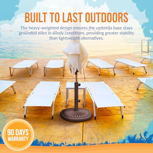 66-lb Weather Resistant Umbrella Base in Bronze Resin Finish