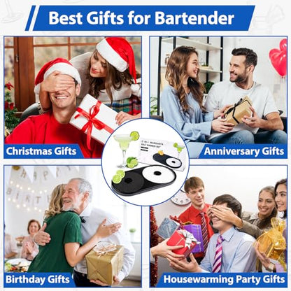 Margarita Salt Rimmer Set, 1 Pack Bar Salt and Sugar Rimmer with Sponge, 2-in-1 Bar Glass Cocktail Rim Set, Dishwasher Safe Black Barware Tools for Margarita Mojitos (Black) - size: 【2 IN 1 Salt Rimmer】*1