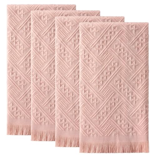 HunnmingRe 22 Pack Boho Hand Towel for Kitchen,Pink | 14x30 Inch, 100% Turkish Cotton, Summer Boho Decorative ,Towel Waffle ,Farmhouse Decor ,Absorbent Soft ,Guest Gift - color: Pink