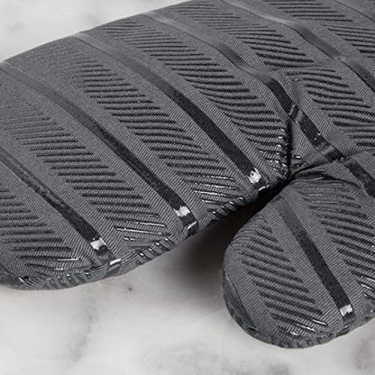 KitchenAid Albany Oven Mitt 2-Pack Set, Charcoal Grey, 7"x13" - color: Charcoal Grey