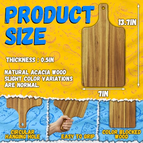 5 Pack Bulk Acacia Wood Charcuterie Boards with Handle for Catering & Events - size: 5Pcs