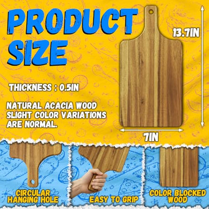 5 Pack Bulk Acacia Wood Charcuterie Boards with Handle for Catering & Events - size: 5Pcs