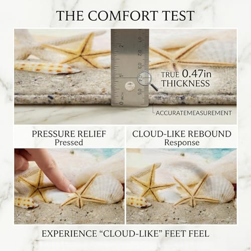 Non Slip Bath Rugs Sponge Foam for Bathroom,Beach Themed Soft Flannel Mat - color: Conch, size: 1'4" x 1'11" (Rectangular)