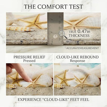 Non Slip Bath Rugs Sponge Foam for Bathroom,Beach Themed Soft Flannel Mat - color: Conch, size: 1'4" x 1'11" (Rectangular)
