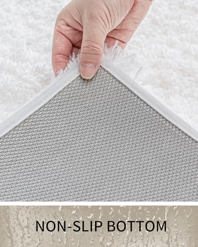 Toilet Rugs U-Shaped Mat 24x22, Contour Bathroom Mat - Ultra Soft & Absorbent Microfiber, Quick-Dry, Machine Washable with High Density Foam Latex Non Slip Backing, White - color: White, size: 24" X 22"(Toilet Rug)