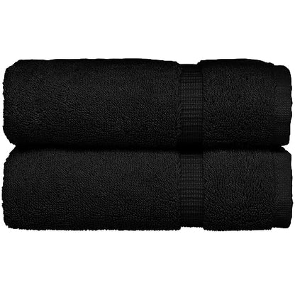 Monogrammed Hand Towel, Personalized Gift, Set of 2- Gold Block Letter Embroidered Towel - Extra Absorbent 100% Turkish Cotton - Soft Terry Finish - Initial S Black - color: Black & Gold, size: Initial S