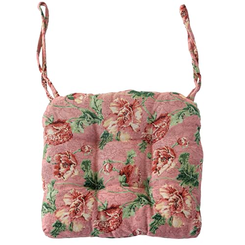 vctops Farmhouse Floral Print Chair Cushions with Ties U-Shaped Soft Comfortable Chair Pads Non Slip Seat Cushions for Indoor Dining Room and Kitchen Chairs (Flower C,16"x16") - color: Flower C, size: 16x16 Inch